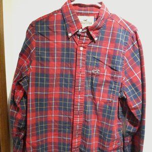 Hollister button down red size large